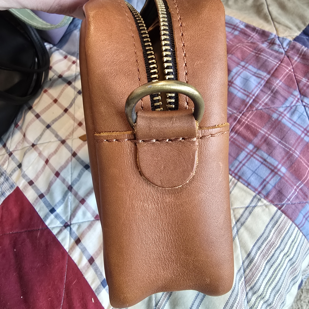 Portland Leather Large Honey Camera Bag Purse - Picture 3 of 8